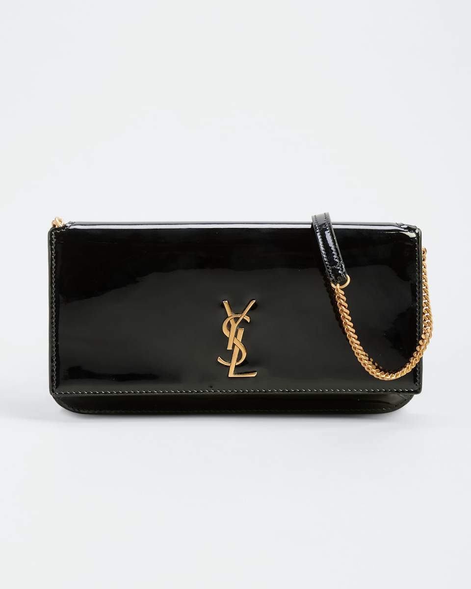 YSL Patent Leather Phone Holder w/ Strap